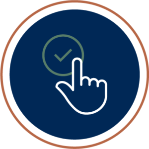 Signing up Icon, hand with a check mark